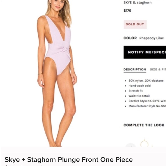 βSOLDβ π SKYE + Staghorn Tie Up Plunge Swimsuit - Picture 2 of 8